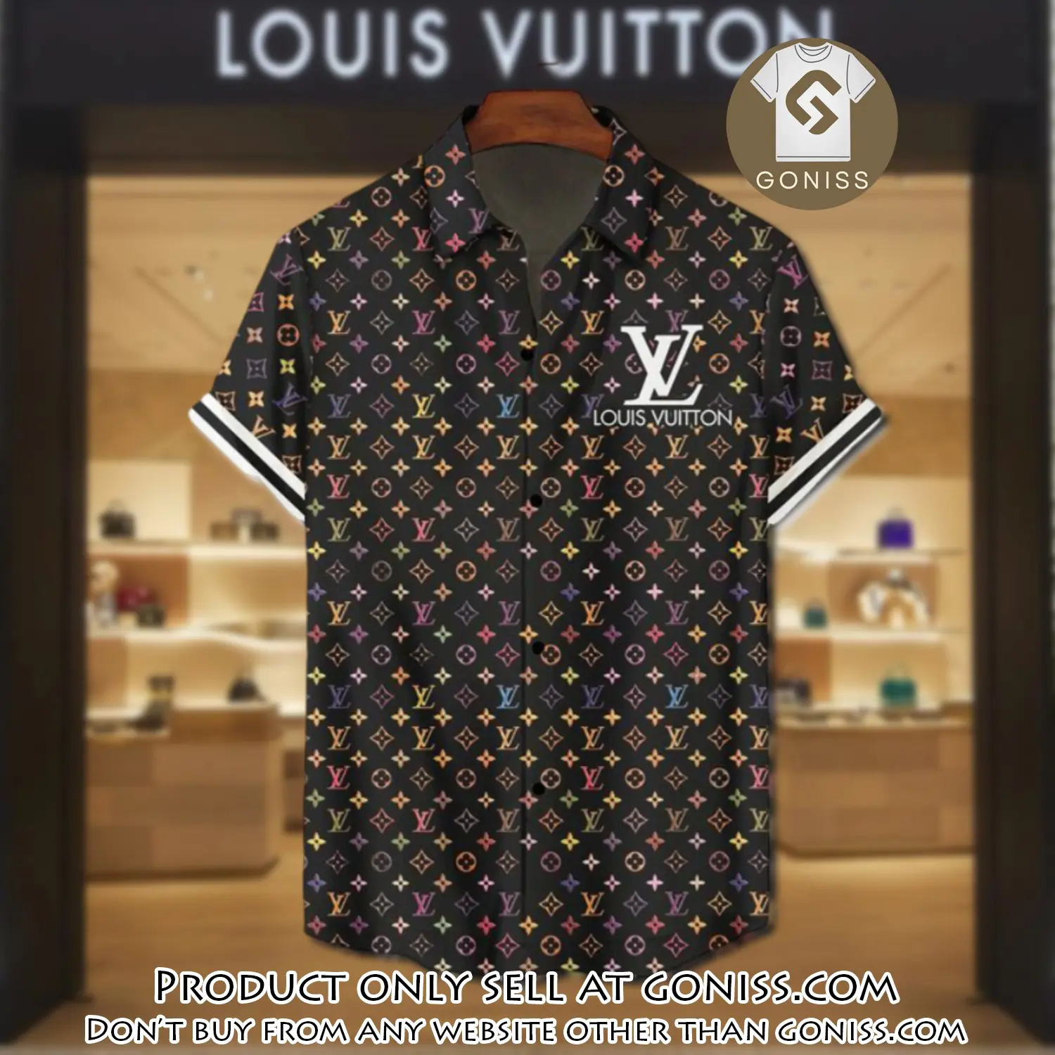 Lv louis vuitton luxury hawaiian shirt & short set lhs1188 gn5732727